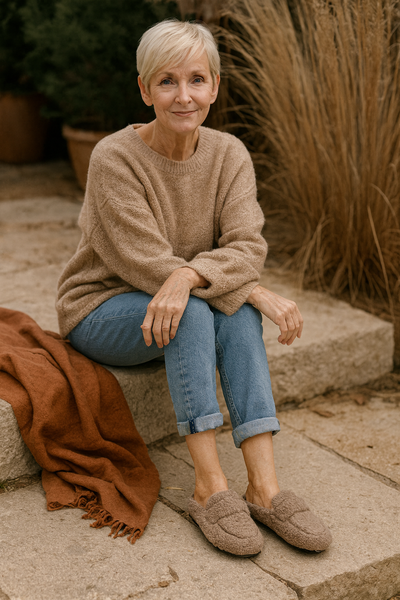 AVANI™ | Luxe Lamswollen halfopen Mocassins